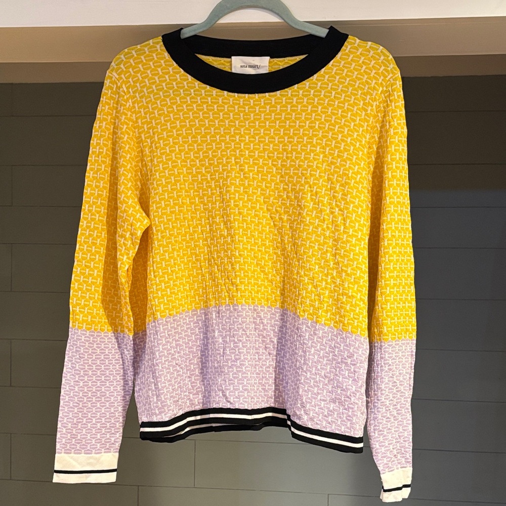Vibrant‎ Yellow and Purple Women's Sweater